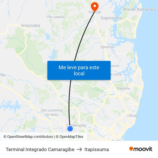 Terminal Integrado Camaragibe to Itapissuma map