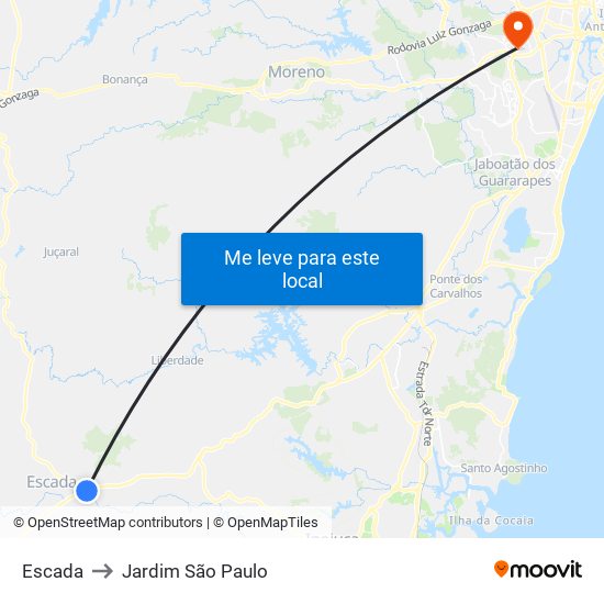 Escada to Jardim São Paulo map