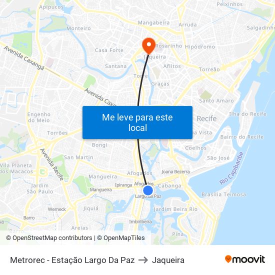 Metrorec - Estação Largo Da Paz to Jaqueira map