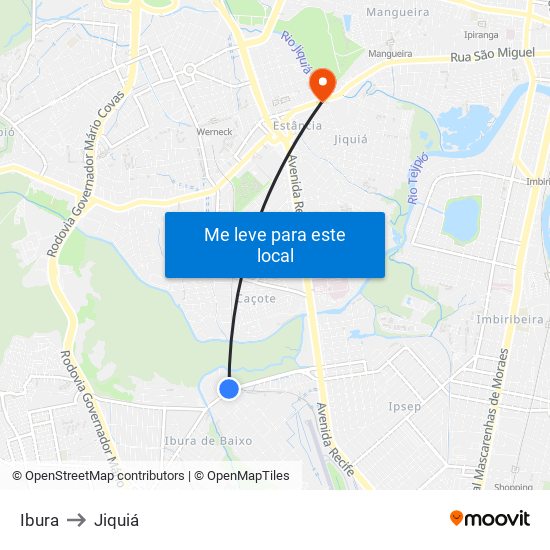 Ibura to Jiquiá map