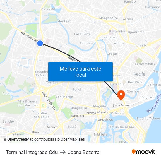 Terminal Integrado Cdu to Joana Bezerra map