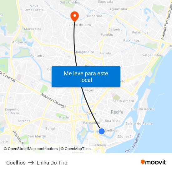 Coelhos to Linha Do Tiro map