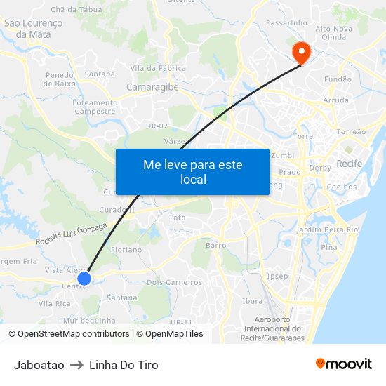 Jaboatao to Linha Do Tiro map