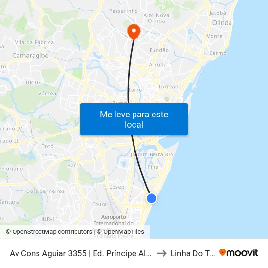 Av Cons Aguiar 3355 | Ed. Príncipe Alberto to Linha Do Tiro map