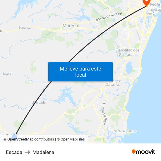 Escada to Madalena map