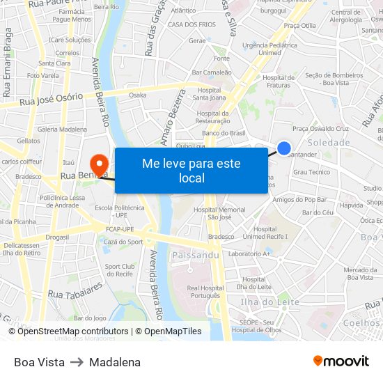 Boa Vista to Madalena map