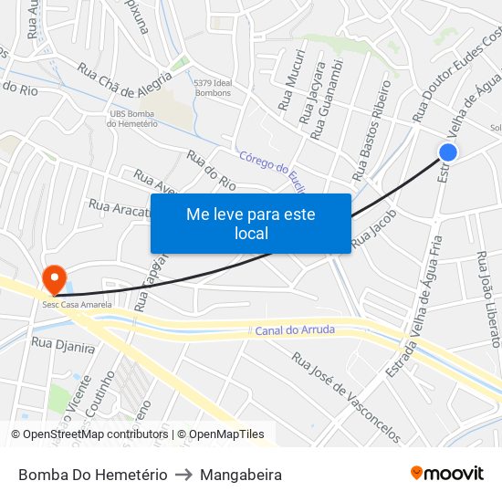 Bomba Do Hemetério to Mangabeira map