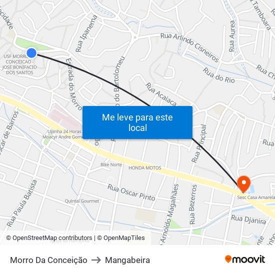 Morro Da Conceição to Mangabeira map