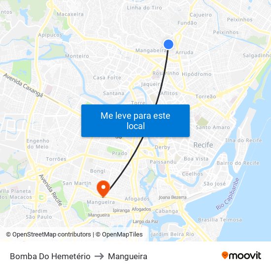 Bomba Do Hemetério to Mangueira map