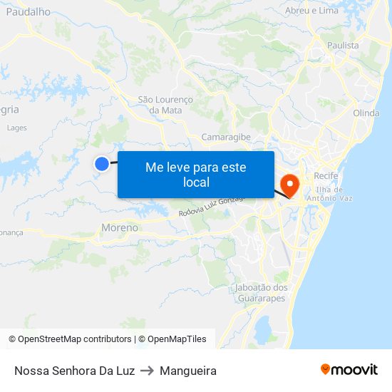 Nossa Senhora Da Luz to Mangueira map