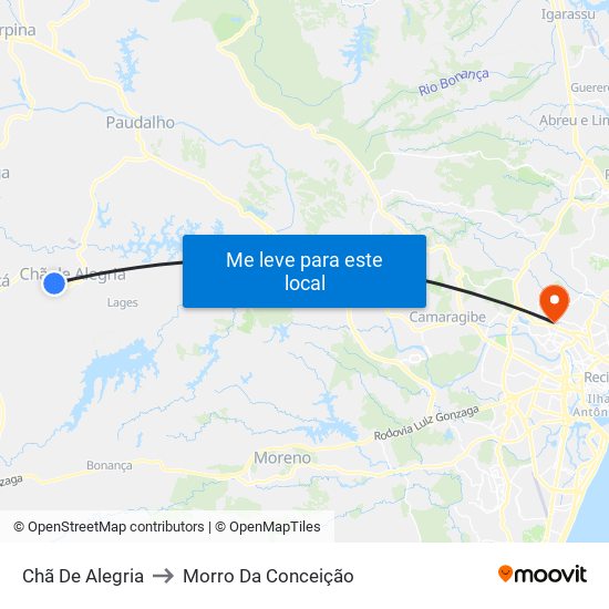 Chã De Alegria to Morro Da Conceição map