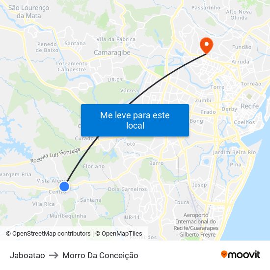 Jaboatao to Morro Da Conceição map
