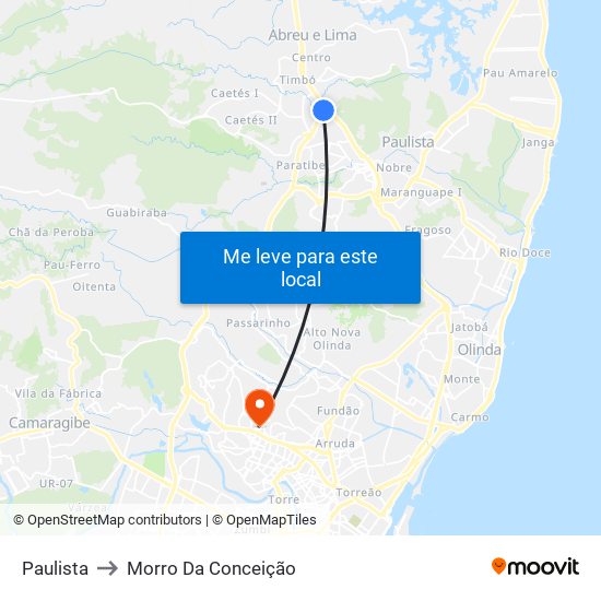 Paulista to Morro Da Conceição map