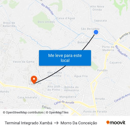 Terminal Integrado Xambá to Morro Da Conceição map