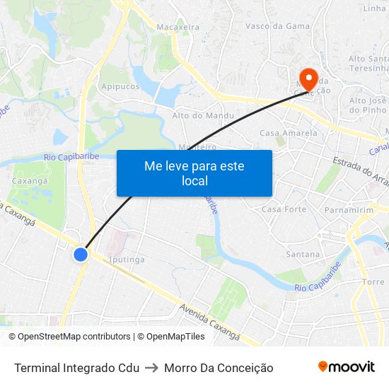 Terminal Integrado Cdu to Morro Da Conceição map