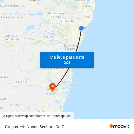 Graças to Nossa Senhora Do O map