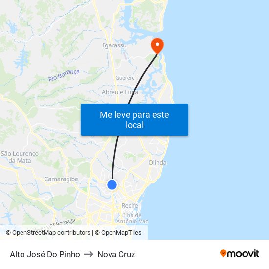Alto José Do Pinho to Nova Cruz map