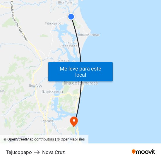 Tejucopapo to Nova Cruz map