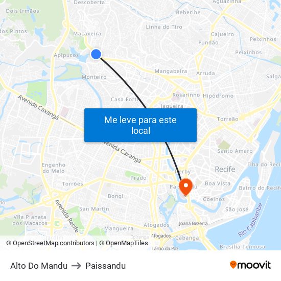 Alto Do Mandu to Paissandu map