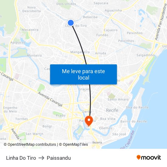 Linha Do Tiro to Paissandu map