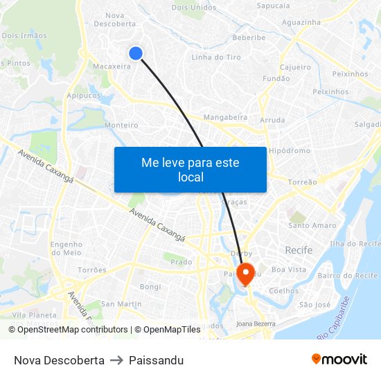Nova Descoberta to Paissandu map