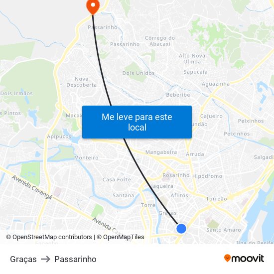 Graças to Passarinho map