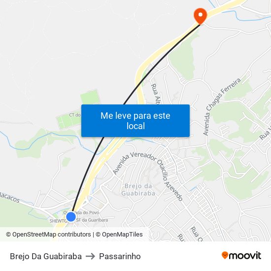 Brejo Da Guabiraba to Passarinho map