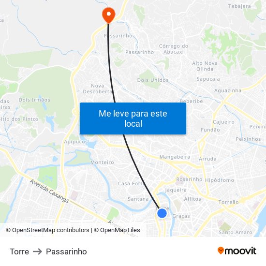 Torre to Passarinho map