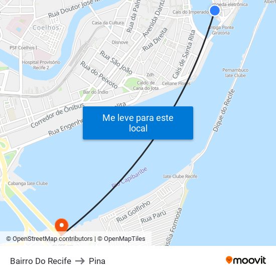 Bairro Do Recife to Pina map