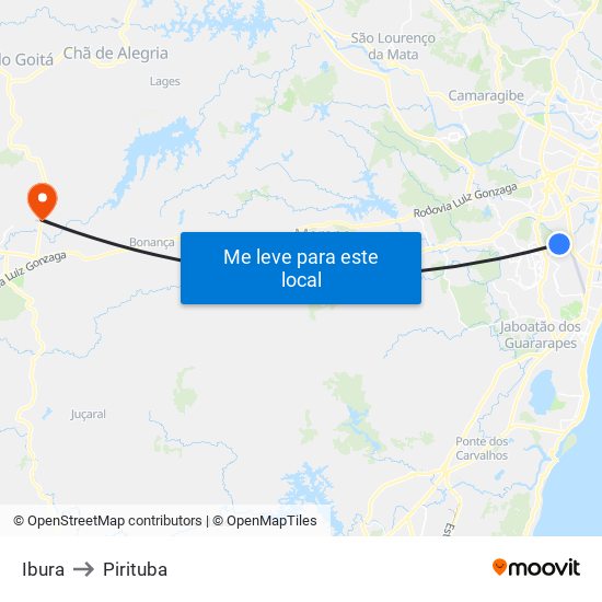 Ibura to Pirituba map