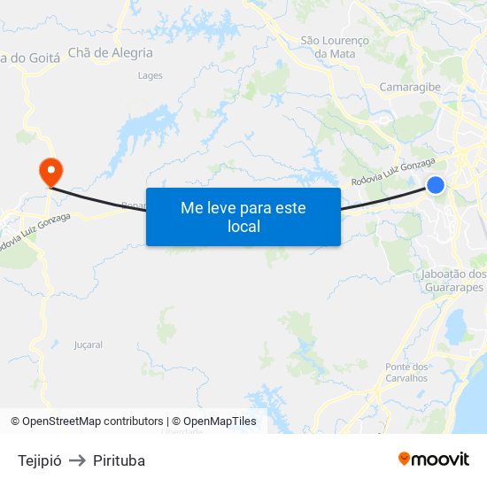 Tejipió to Pirituba map
