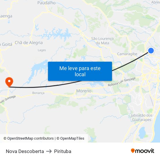 Nova Descoberta to Pirituba map