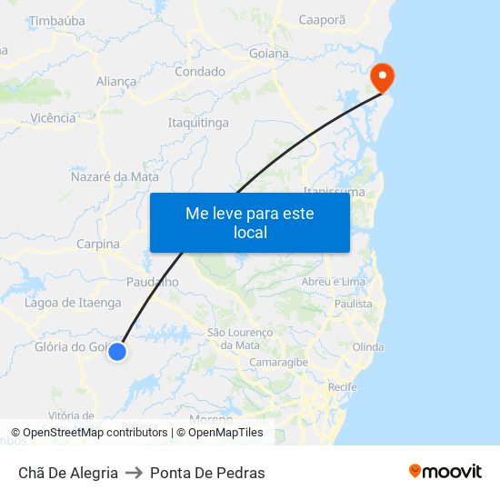 Chã De Alegria to Ponta De Pedras map