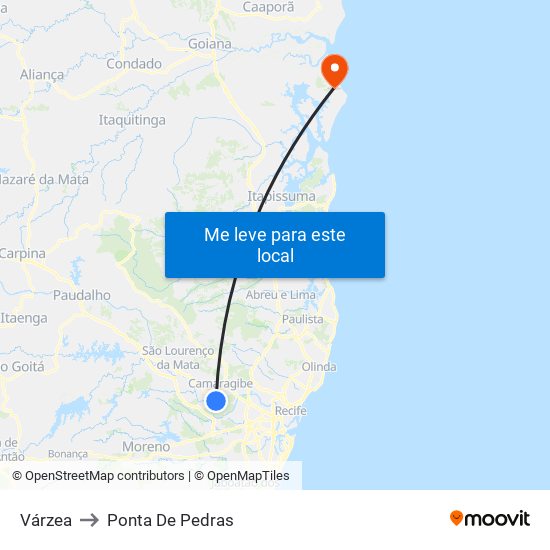 Várzea to Ponta De Pedras map