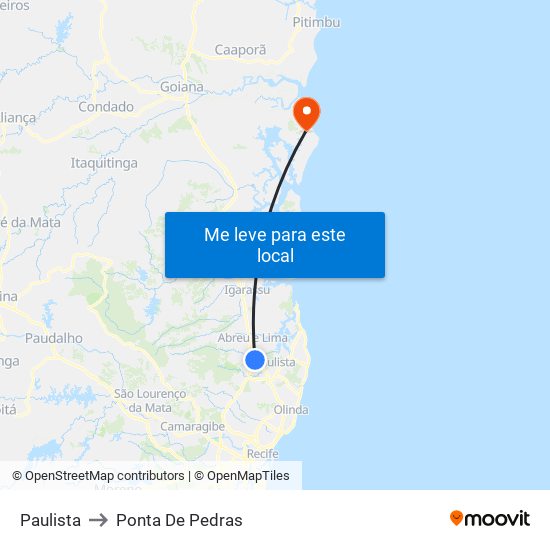 Paulista to Ponta De Pedras map