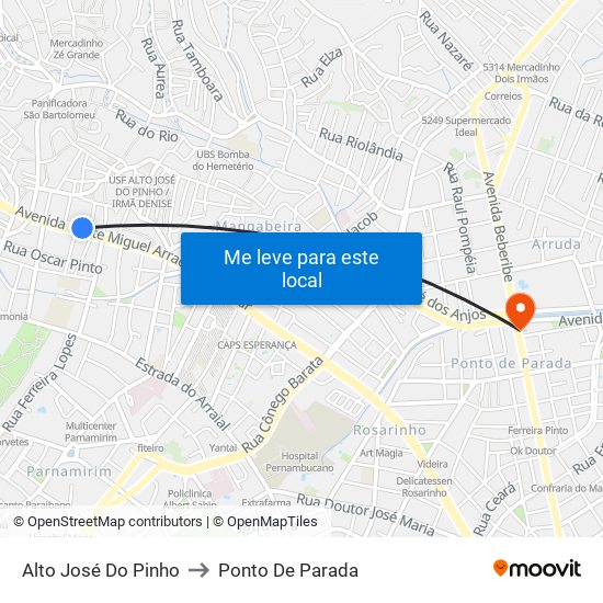 Alto José Do Pinho to Ponto De Parada map