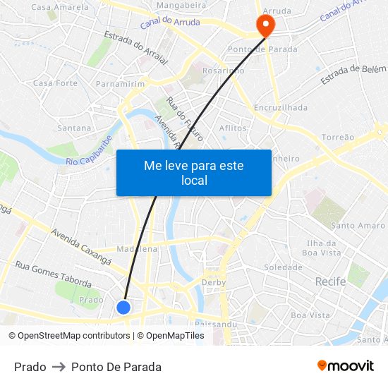 Prado to Ponto De Parada map