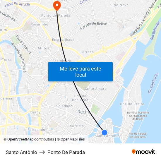Santo Antônio to Ponto De Parada map