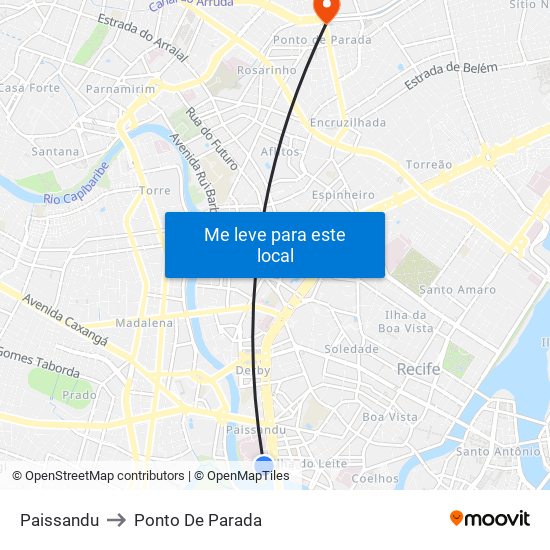 Paissandu to Ponto De Parada map