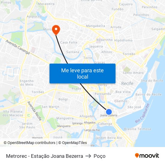 Metrorec - Estação Joana Bezerra to Poço map