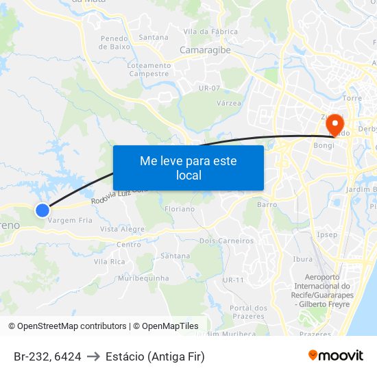 Br-232, 6424 to Estácio (Antiga Fir) map