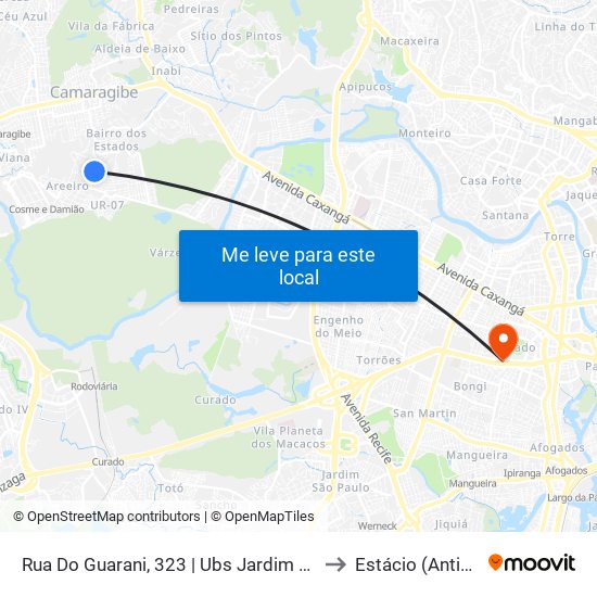 Rua Do Guarani, 323 | Ubs Jardim Teresópolis to Estácio (Antiga Fir) map