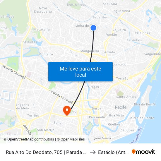 Rua Alto Do Deodato, 705 | Parada Complementar to Estácio (Antiga Fir) map