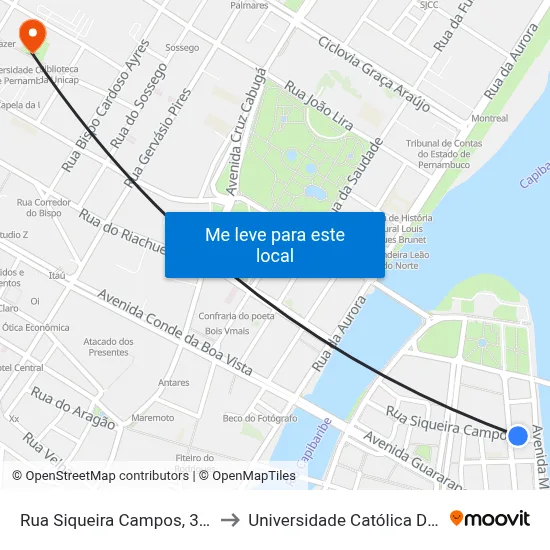 Rua Siqueira Campos, 353 | Santander to Universidade Católica De Pernambuco map