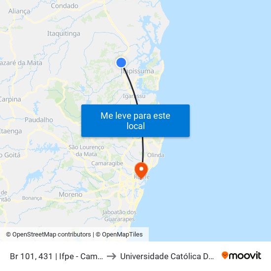 Br 101, 431 | Ifpe - Campus Igarassu to Universidade Católica De Pernambuco map