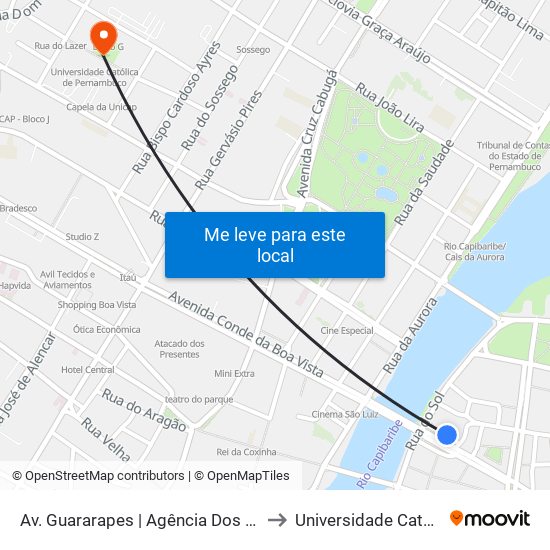 Av. Guararapes | Agência Dos Correios (Parada 1) - Pista Local to Universidade Católica De Pernambuco map