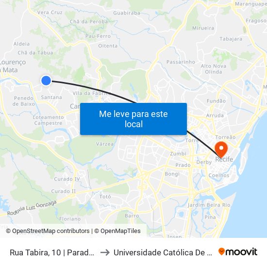 Rua Tabira, 10 | Parada Municipal to Universidade Católica De Pernambuco map