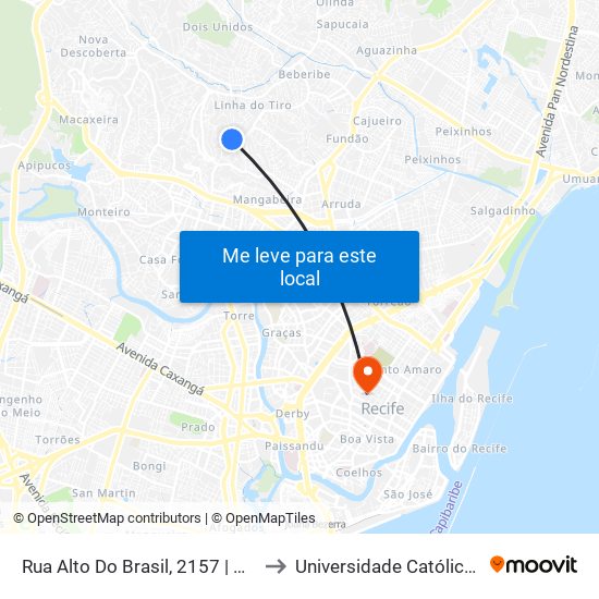 Rua Alto Do Brasil, 2157 | Parada Complementar to Universidade Católica De Pernambuco map