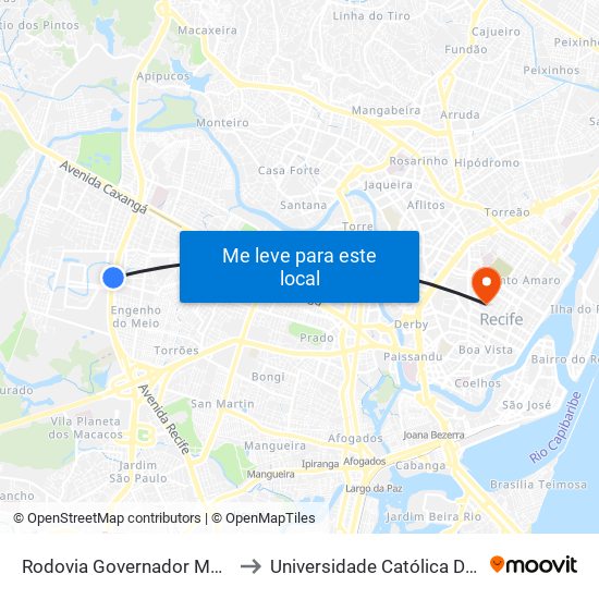 Rodovia Governador Mário Covas 824 to Universidade Católica De Pernambuco map