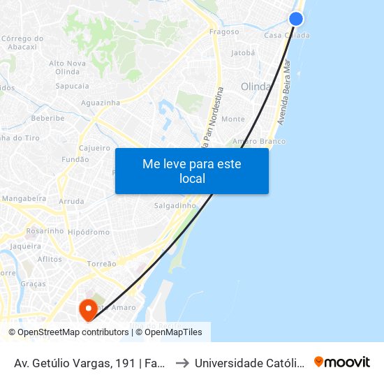 Av. Getúlio Vargas, 191 | Faculdade Joaquim Nabuco to Universidade Católica De Pernambuco map